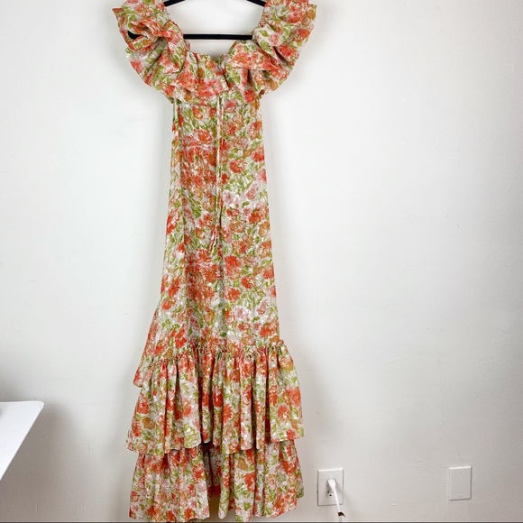 Misa Los Angeles Consuela Ruffle Off the Shoulder Floral Tiered Maxi Dress - Picture 6 of 14